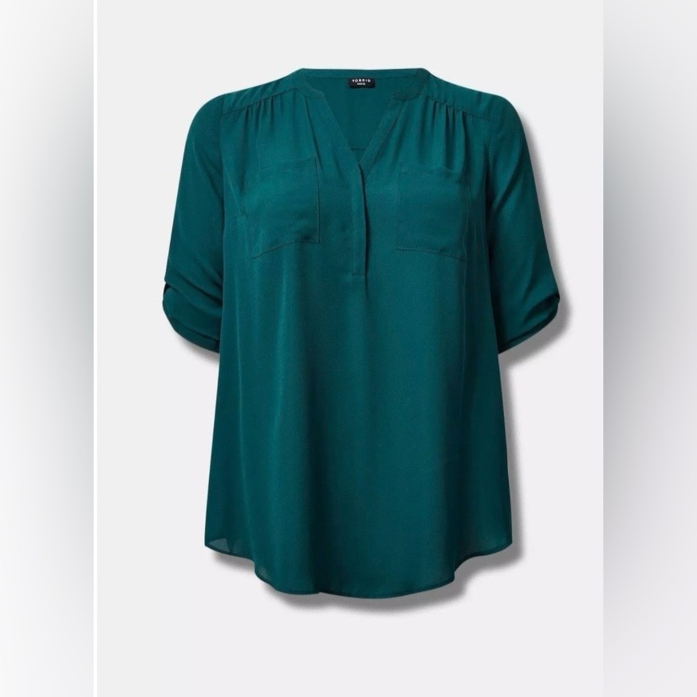 Torrid Harper 3/4 Sleeve Pullover Tunic Womens 5X Botanical garden